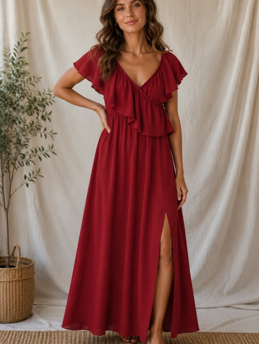Molli Red Asymmetrical One Shoulder Gown for Prom